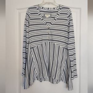 Maeve long sleeve knit striped top